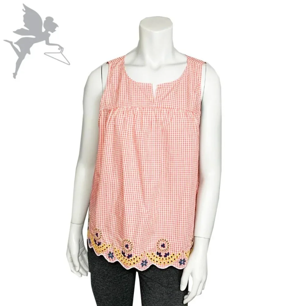 NWT MADEWELL Embroidered gingham top - Picture 3 of 7